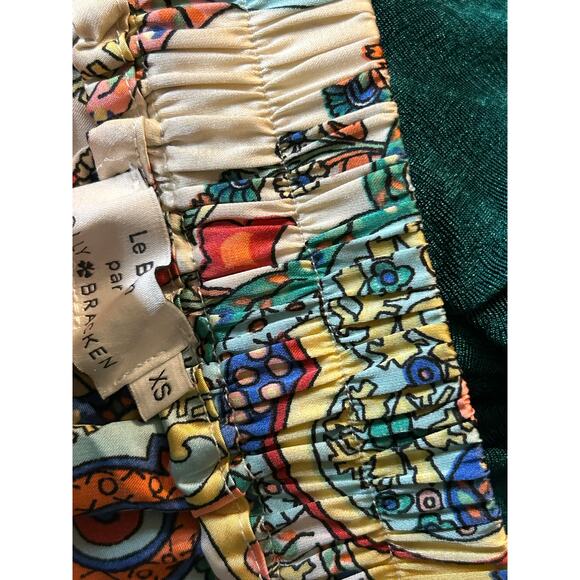 Molly Bracken Satin Tie Shorts, Green Blooma, Size XS - Picture 9 of 10